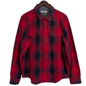 Outerknown Blanket Shirt | Red & Navy Plaid | Size Large Heavyweight button-down